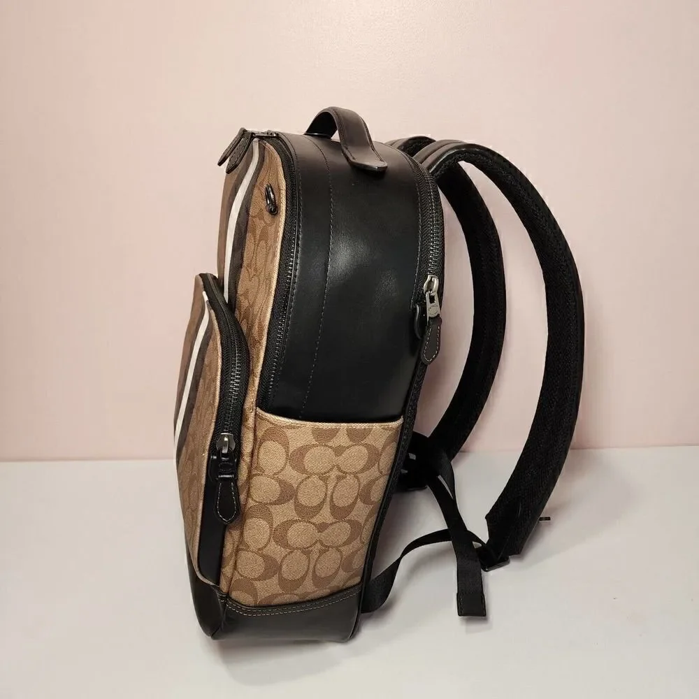 NWT Coach C3230 Graham Backpack In Blocked Signature Canvas Varsity Stripe Bag
